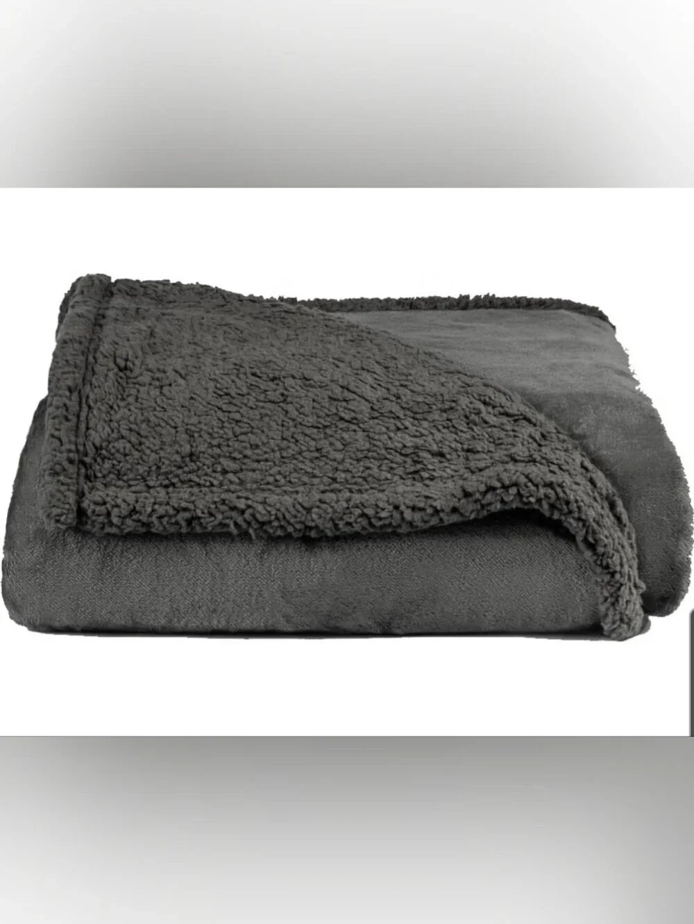 Plush Gray Waterproof Double Sided Comfort Sherpa/velvet Throw Blanket